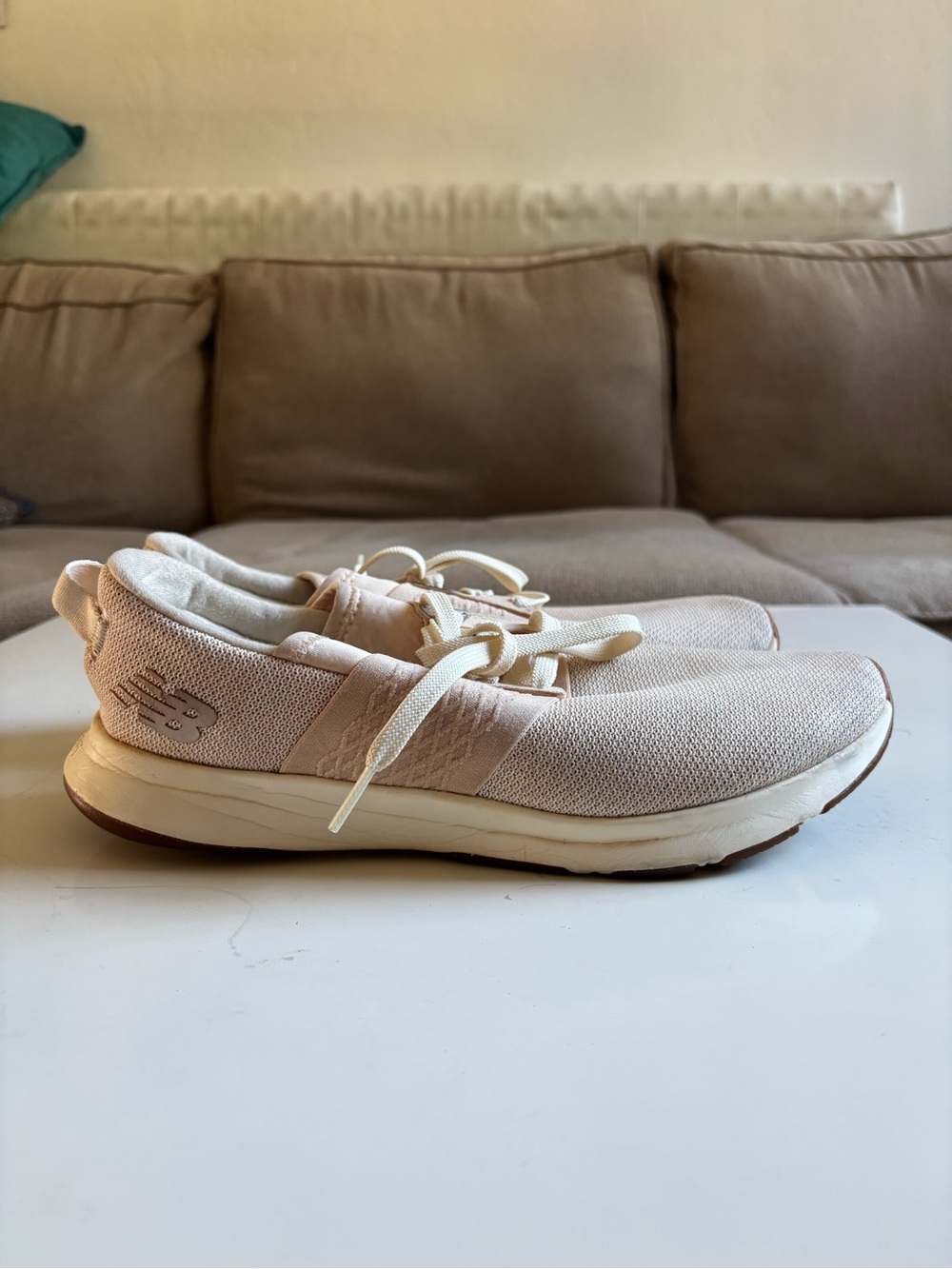 New Balance Women's Slip-On Knit Sneakers in Light Beige
